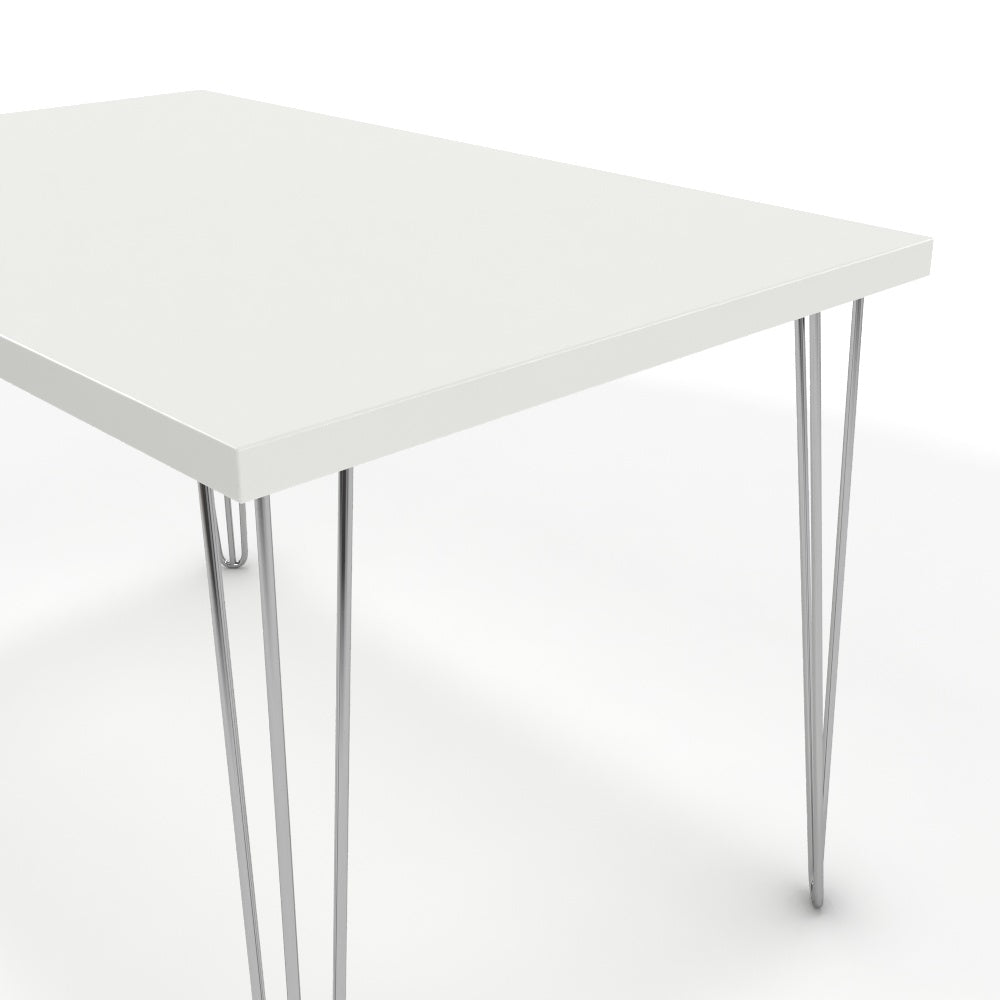 Étkezőasztal - Linga króm lábbal - Alpesi fehér, méret: 120x75