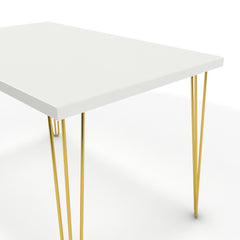 Étkezőasztal - Linga arany lábbal - Alpesi fehér, méret: 120x75