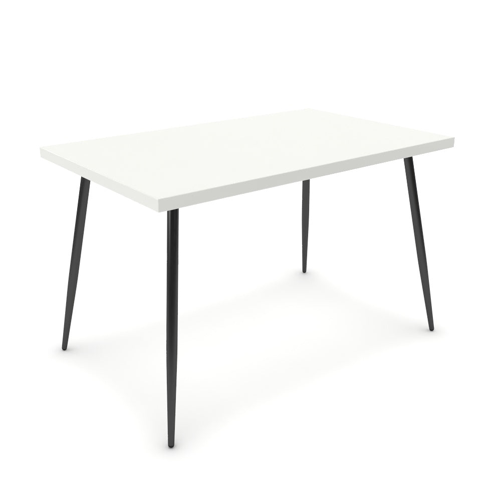 Étkezőasztal - Manu fekete lábbal - Alpesi fehér, méret: 120x75