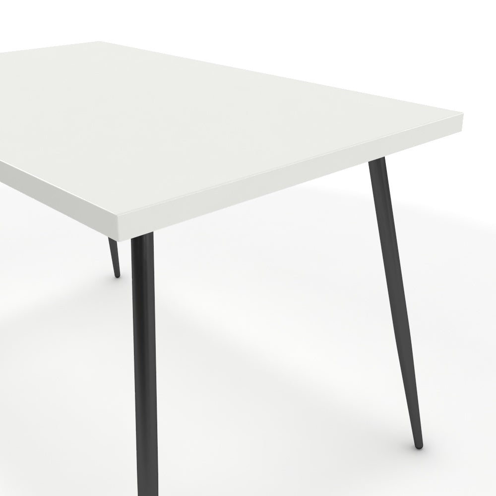 Étkezőasztal - Manu fekete lábbal - Alpesi fehér, méret: 120x75