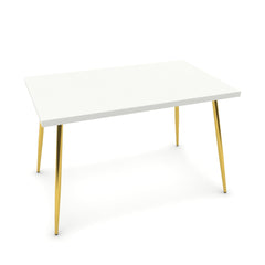 Étkezőasztal - Manu arany lábbal - Alpesi fehér, méret: 120x75