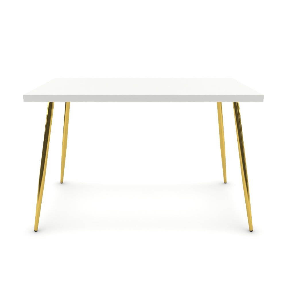 Étkezőasztal - Manu arany lábbal - Alpesi fehér, méret: 120x75