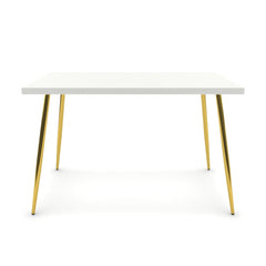 Étkezőasztal - Manu arany lábbal - Alpesi fehér, méret: 120x75