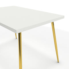 Étkezőasztal - Manu arany lábbal - Alpesi fehér, méret: 120x75