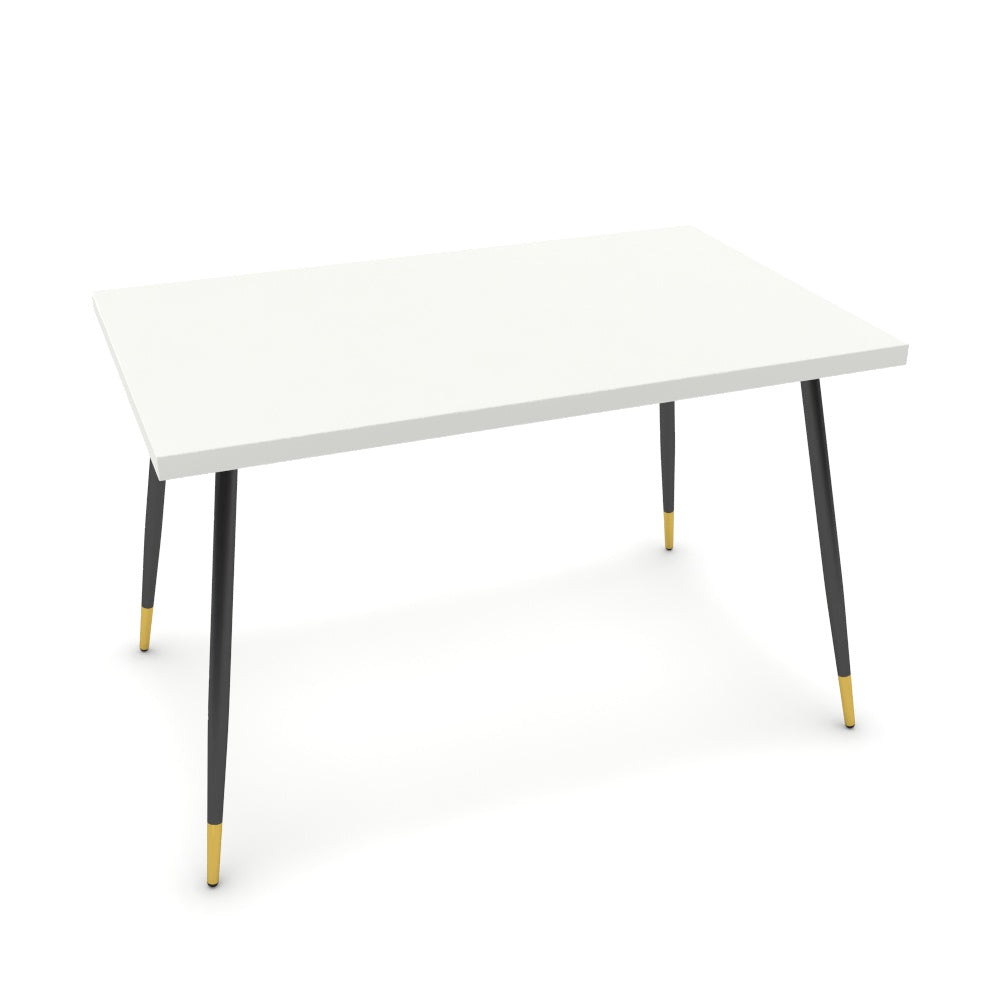 Étkezőasztal - Manu fekete és arany lábbal - Alpesi fehér, méret: 120x75