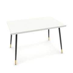 Étkezőasztal - Manu fekete és arany lábbal - Alpesi fehér, méret: 120x75