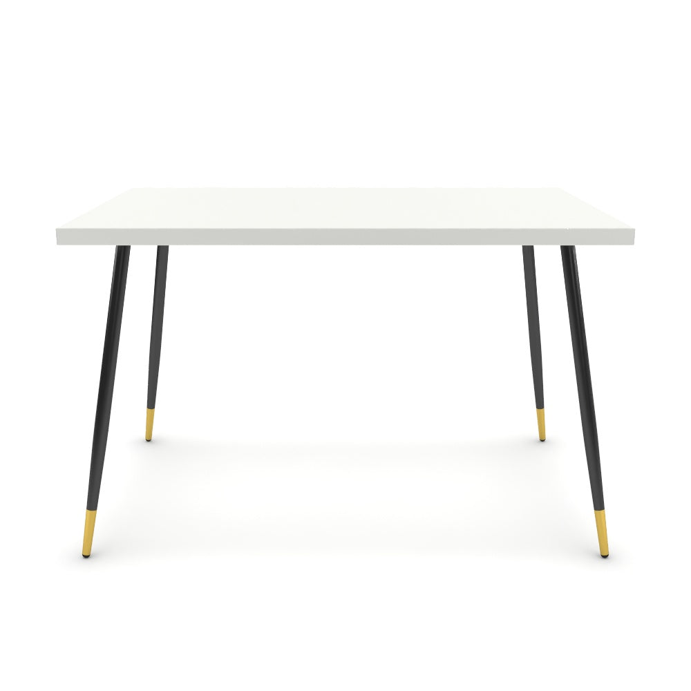 Étkezőasztal - Manu fekete és arany lábbal - Alpesi fehér, méret: 120x75