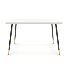 Étkezőasztal - Manu fekete és arany lábbal - Alpesi fehér, méret: 120x75
