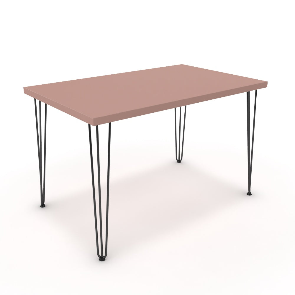 Étkezőasztal - Linga fekete lábbal - Antik rózsaszín, méret: 120x75