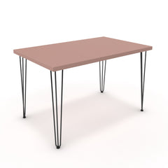 Étkezőasztal - Linga fekete lábbal - Antik rózsaszín, méret: 120x75