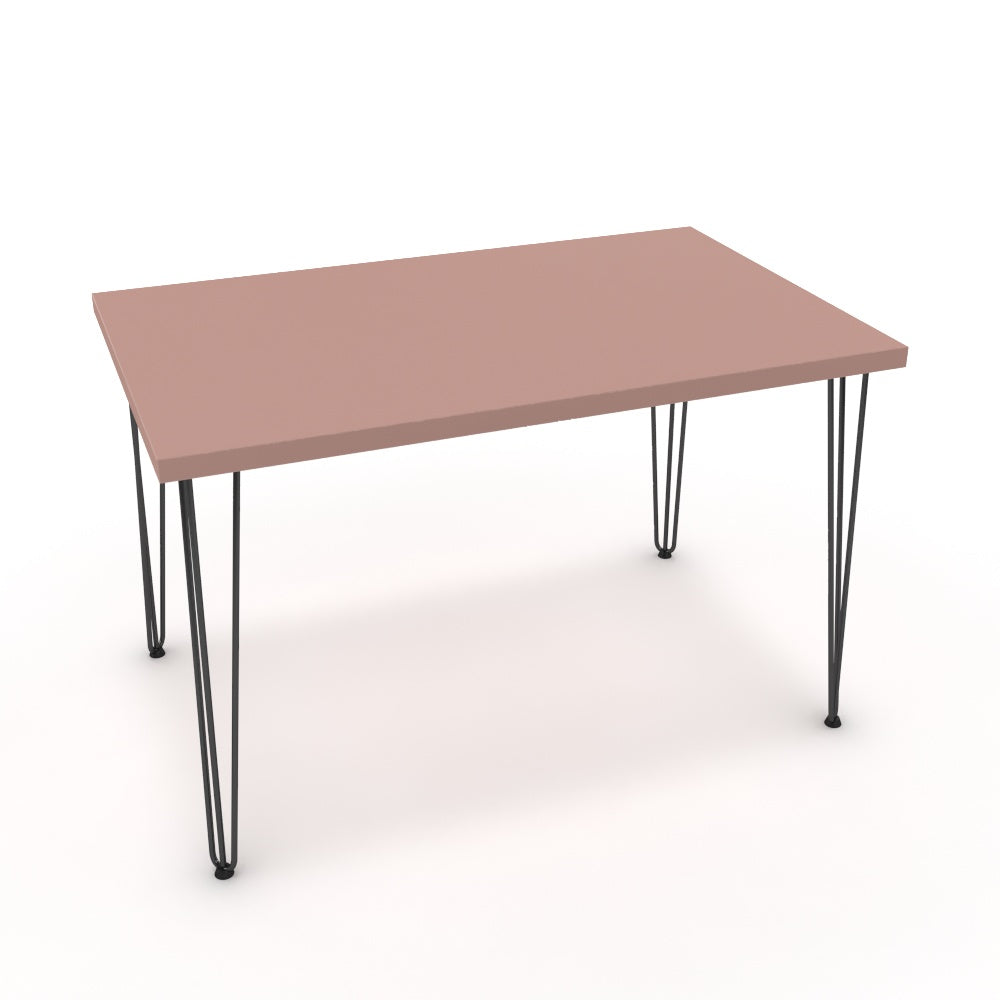 Étkezőasztal - Linga fekete lábbal - Antik rózsaszín, méret: 120x75