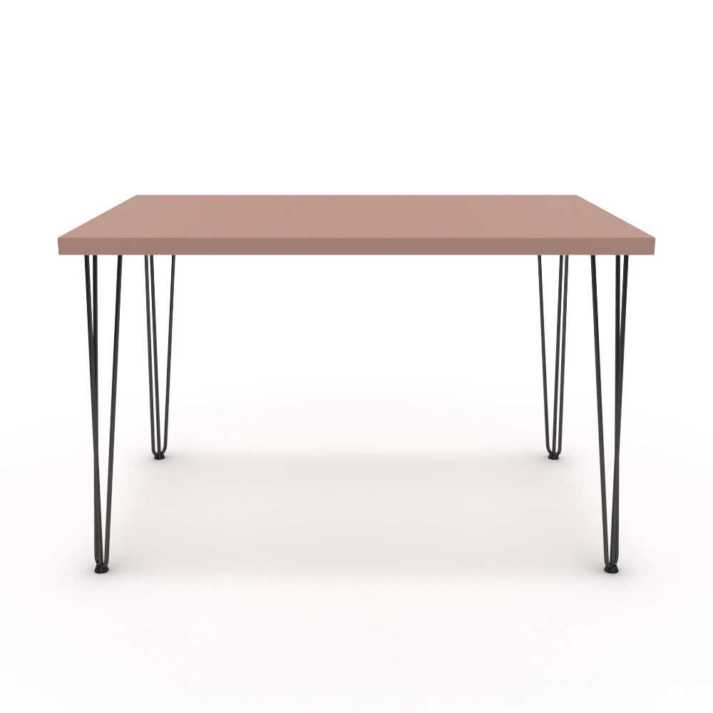 Étkezőasztal - Linga fekete lábbal - Antik rózsaszín, méret: 120x75