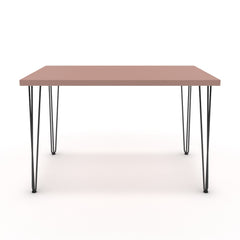 Étkezőasztal - Linga fekete lábbal - Antik rózsaszín, méret: 120x75