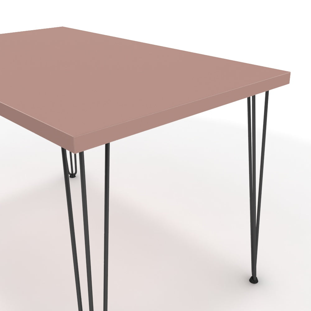 Étkezőasztal - Linga fekete lábbal - Antik rózsaszín, méret: 120x75