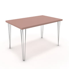 Étkezőasztal - Linga króm lábbal - Antik rózsaszín, méret: 120x75