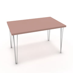 Étkezőasztal - Linga króm lábbal - Antik rózsaszín, méret: 120x75