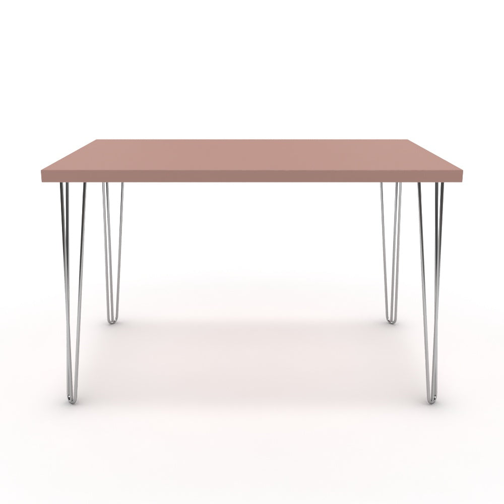 Étkezőasztal - Linga króm lábbal - Antik rózsaszín, méret: 120x75