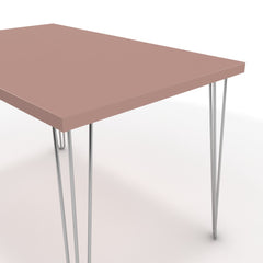 Étkezőasztal - Linga króm lábbal - Antik rózsaszín, méret: 120x75