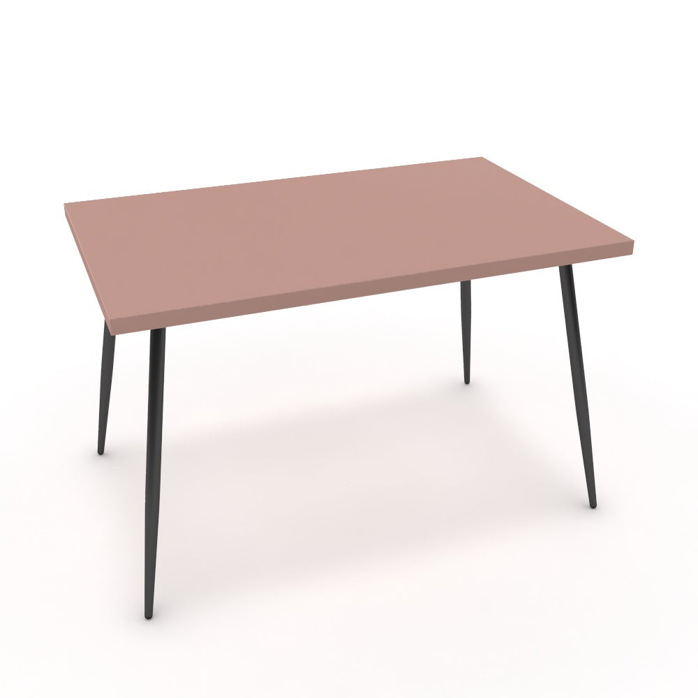 Étkezőasztal - Manu fekete lábbal - Antik rózsaszín, méret: 120x75