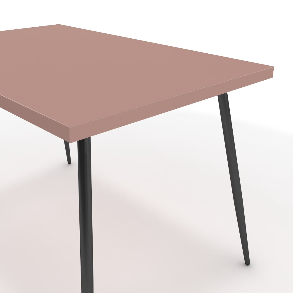 Étkezőasztal - Manu fekete lábbal - Antik rózsaszín, méret: 120x75