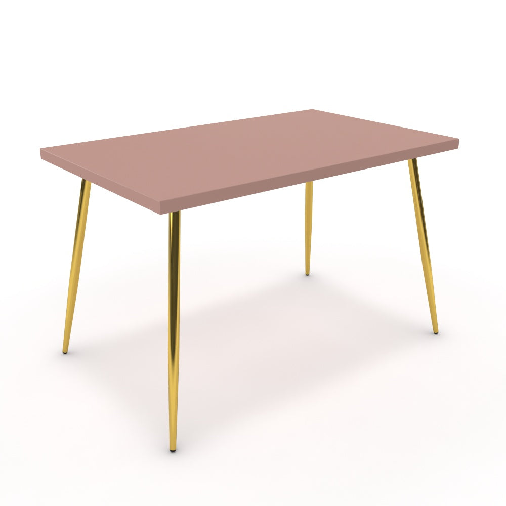 Étkezőasztal - Manu arany lábbal - Antik rózsaszín, méret: 120x75