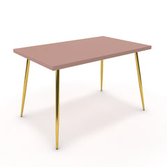Étkezőasztal - Manu arany lábbal - Antik rózsaszín, méret: 120x75