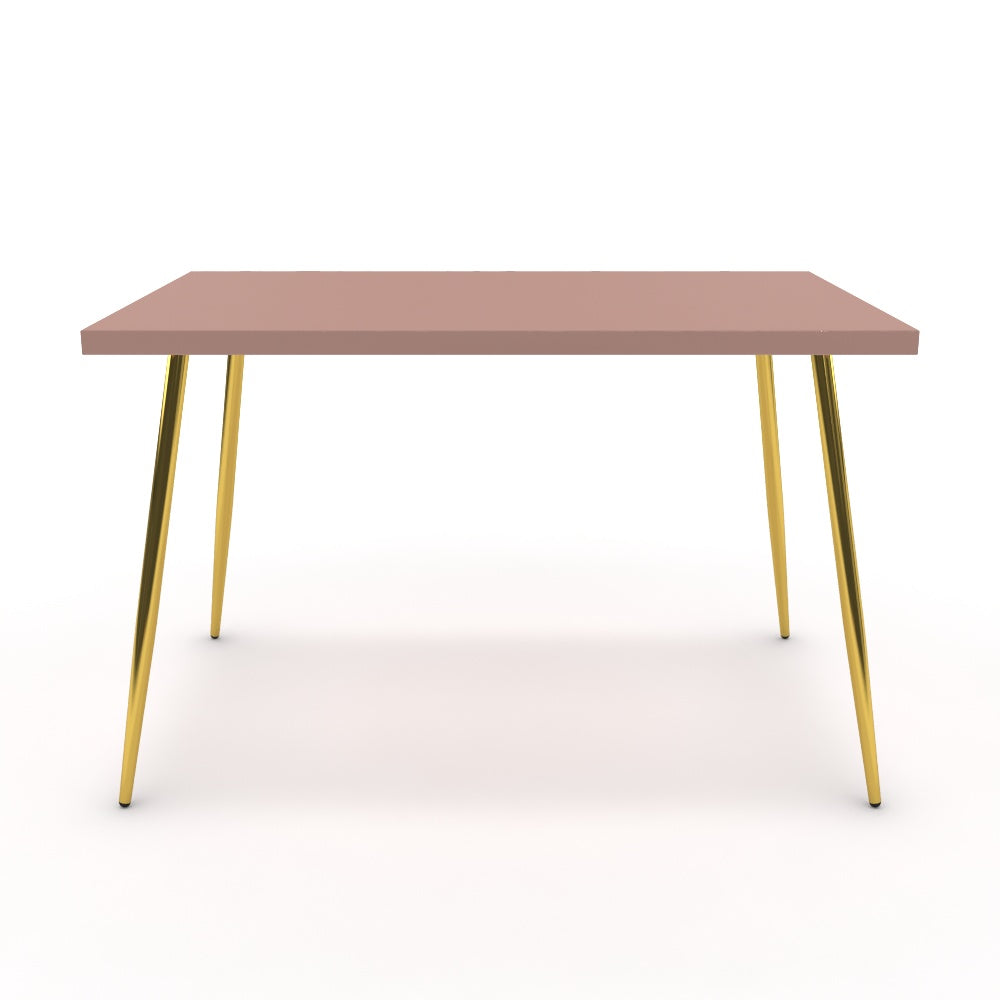 Étkezőasztal - Manu arany lábbal - Antik rózsaszín, méret: 120x75
