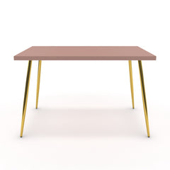 Étkezőasztal - Manu arany lábbal - Antik rózsaszín, méret: 120x75