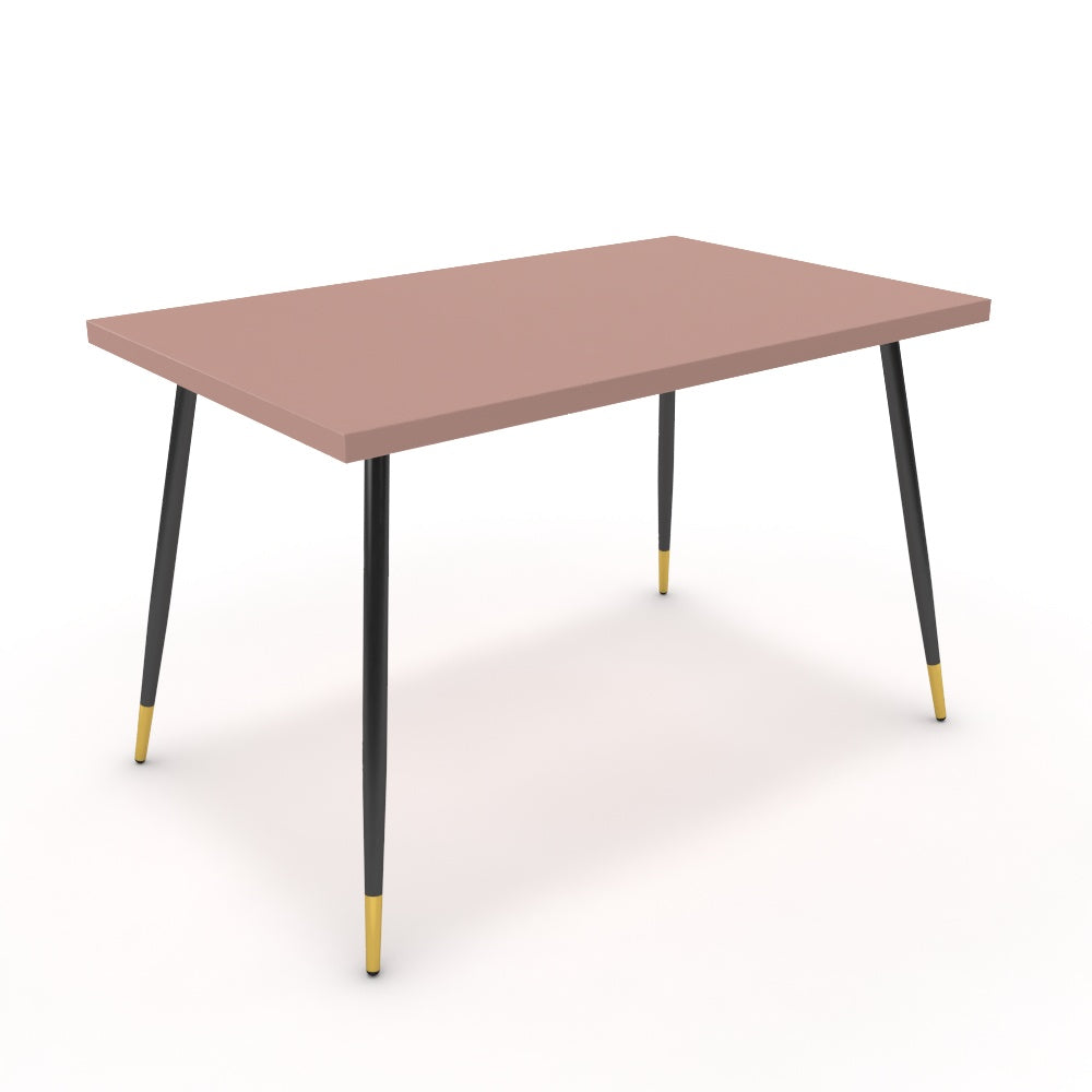 Étkezőasztal - Manu fekete és arany lábbal - Antik rózsaszín, méret: 120x75