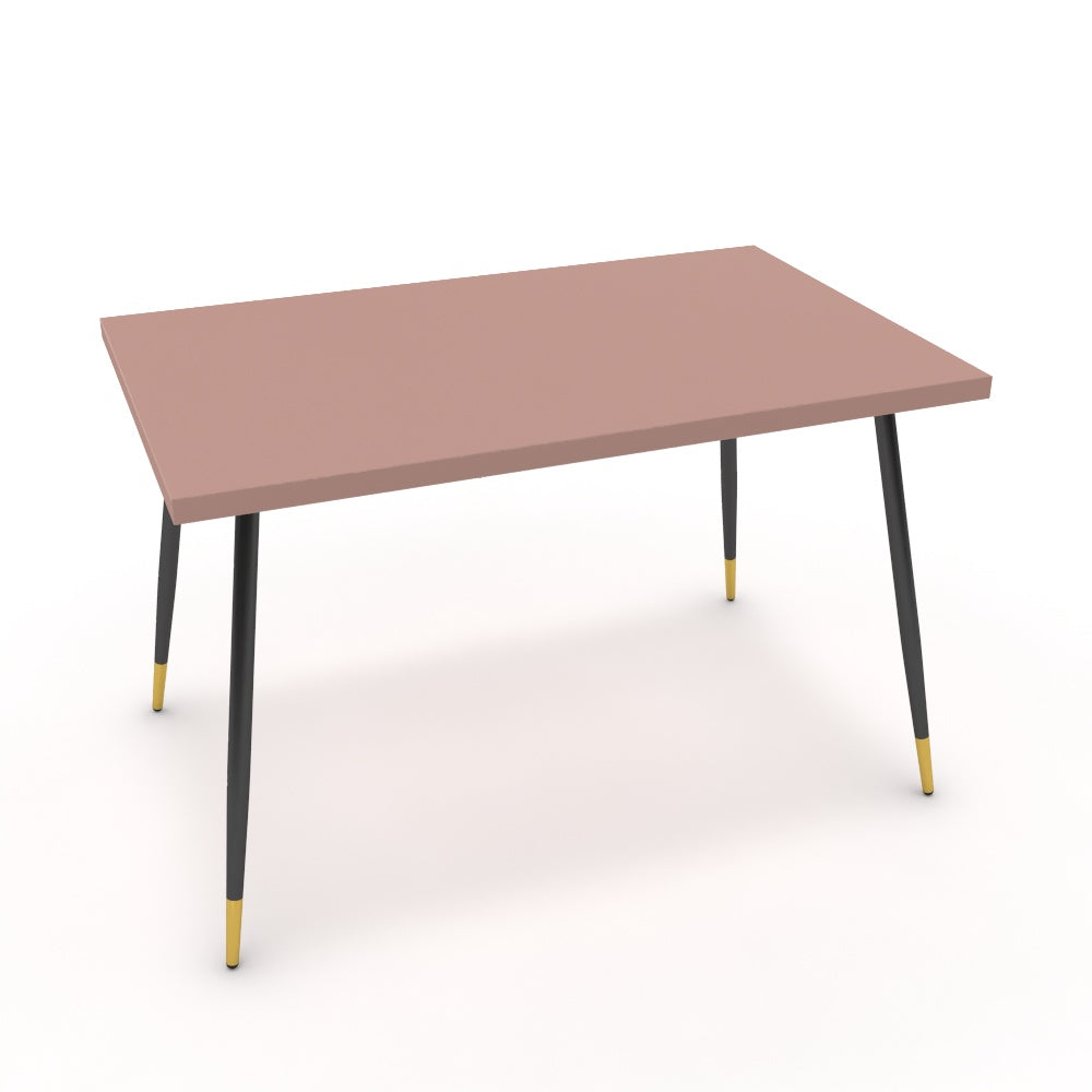 Étkezőasztal - Manu fekete és arany lábbal - Antik rózsaszín, méret: 120x75