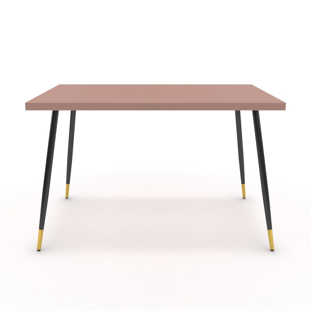 Étkezőasztal - Manu fekete és arany lábbal - Antik rózsaszín, méret: 120x75