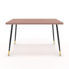 Étkezőasztal - Manu fekete és arany lábbal - Antik rózsaszín, méret: 120x75