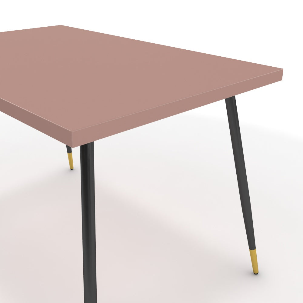 Étkezőasztal - Manu fekete és arany lábbal - Antik rózsaszín, méret: 120x75