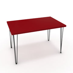 Étkezőasztal - Linga fekete lábbal - Chilli piros, méret: 120x75