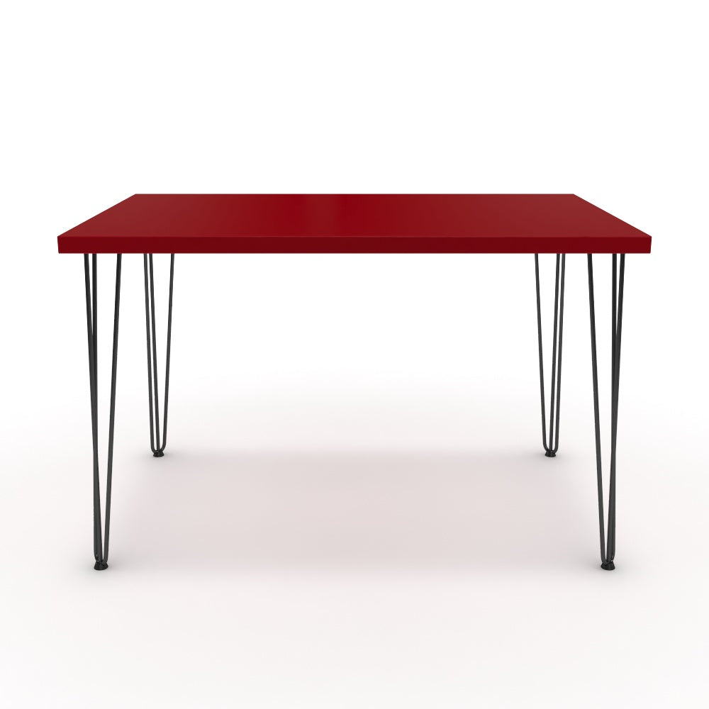 Étkezőasztal - Linga fekete lábbal - Chilli piros, méret: 120x75