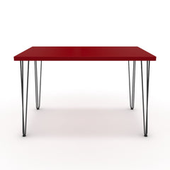 Étkezőasztal - Linga fekete lábbal - Chilli piros, méret: 120x75