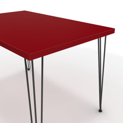 Étkezőasztal - Linga fekete lábbal - Chilli piros, méret: 120x75