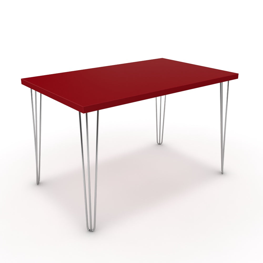 Étkezőasztal - Linga króm lábbal - Chilli piros, méret: 120x75