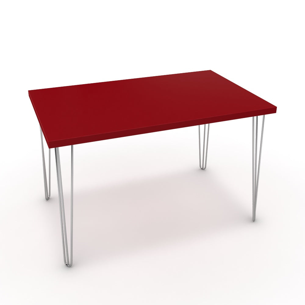 Étkezőasztal - Linga króm lábbal - Chilli piros, méret: 120x75