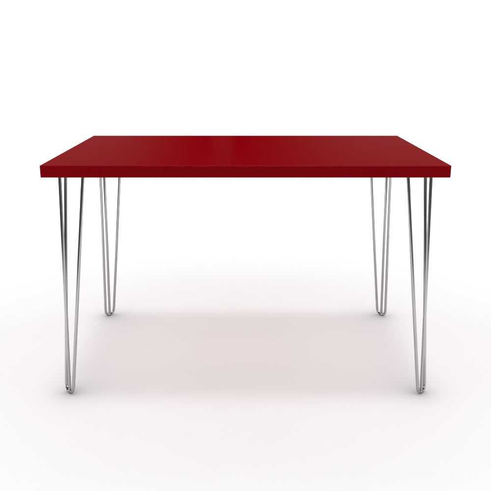 Étkezőasztal - Linga króm lábbal - Chilli piros, méret: 120x75