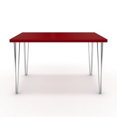 Étkezőasztal - Linga króm lábbal - Chilli piros, méret: 120x75
