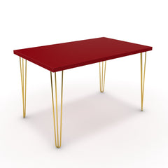 Étkezőasztal - Linga arany lábbal - Chilli piros, méret: 120x75