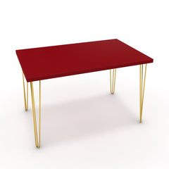 Étkezőasztal - Linga arany lábbal - Chilli piros, méret: 120x75