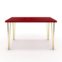 Étkezőasztal - Linga arany lábbal - Chilli piros, méret: 120x75