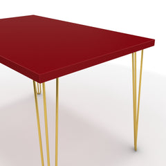 Étkezőasztal - Linga arany lábbal - Chilli piros, méret: 120x75