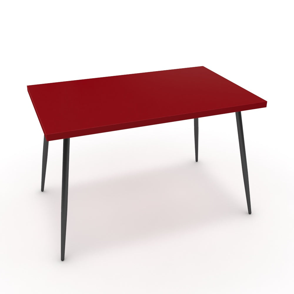 Étkezőasztal - Manu fekete lábbal - Chilli piros, méret: 120x75