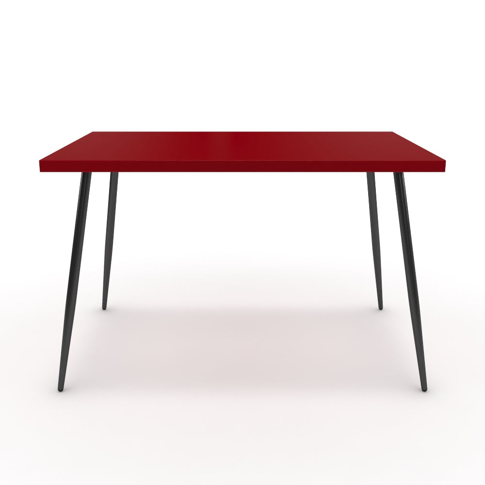 Étkezőasztal - Manu fekete lábbal - Chilli piros, méret: 120x75