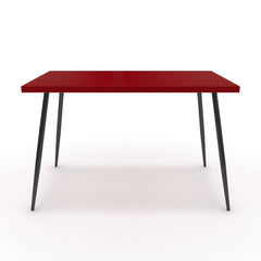 Étkezőasztal - Manu fekete lábbal - Chilli piros, méret: 120x75
