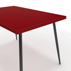 Étkezőasztal - Manu fekete lábbal - Chilli piros, méret: 120x75