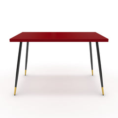 Étkezőasztal - Manu fekete és arany lábbal - Chilli piros, méret: 120x75